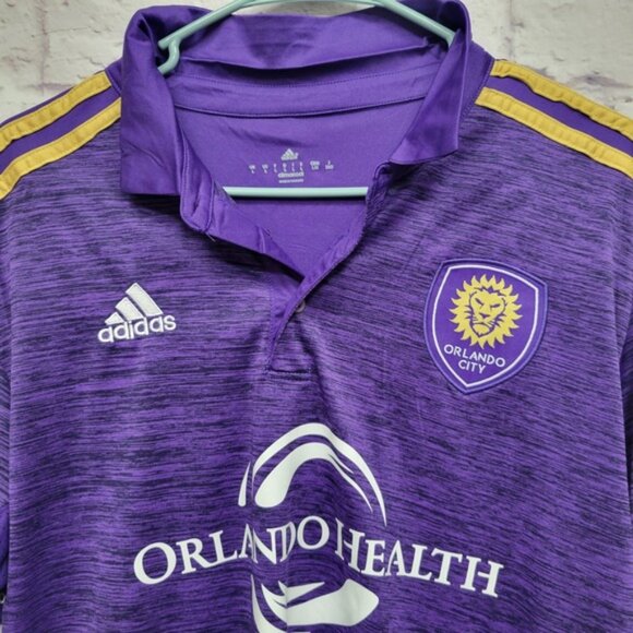 NEW Adidas Orlando City Home Soccer Polo Jersey Mens L Ricardo Kaka #10 Purple - Picture 2 of 10